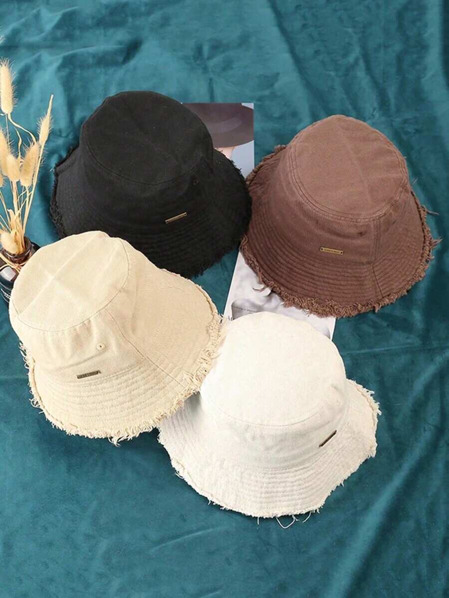 2件組女款寬帽沿防曬帽,可調節UV防護水桶帽,修飾臉型海灘度假巴拿馬風帽子 - 彩色 - 查看 1