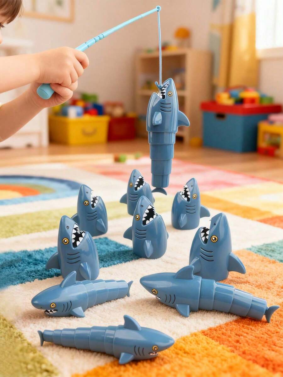 Fishing Battle Master Interactive Parent-Child Shark Tabletop Game Toy, Children's Educational Board Game, Baby Birthday Gift