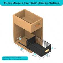 Paquete de 2 organizadores extraíbles fijos con nanopelícula adhesiva, cesta deslizante para gabinetes de cocina, despensa de baño, 12.2 pulgadas de ancho x 17.3 pulgadas de profundidad x 6.2 pulgadas - Negro 2pcs - Ver 3