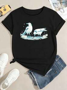 Dam-T-shirts - Svart - Visa 2