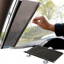 Suction Cup Blackout Curtains,Retractable Sunshade,Portable Blinds,Free-Perforated Sun Protection Roller Shade,Temporary Sunshade Windows Blinds - A - View 1