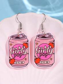 1 Pair Cute Fashionable Creative Girly Pop Pearlescent Acrylic Earrings For Women, Suitable For Daily Wear, Holidays, Parties - Multicolor - View 6