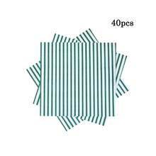20/40/60Pcs,Vintage Green And White Striped Disposable Napkins,Golf Themed Party Cocktail Napkins,2-Ply Thick Minimalist French Striped Decorative Serviettes,Ideal For Outdoor Picnics,Golf Themed Events, Birthday Parties And Preppy Style Themed Decor - 多色 - 查看 8