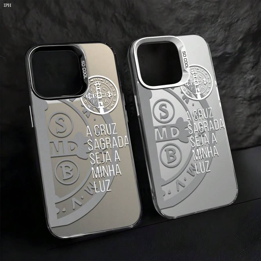 Funda para iPhone 15 14 13 12 11 8 7 XR SE Pro Max Plus 2020 2022, Funda de Acrílico Mate Metálico IMD, CYB 5118 ZZEA - Negro - Ver 1