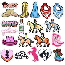 20 pièces Breloques de chaussures de cow-boy occidental - Bottes de cow-boy, chapeaux, chevaux, taureaux, étoiles, cœurs, Yeehaw, accessoires de chaussures de cow-boy en PVC/plastique - Faveurs de fête, Noël, Halloween, événements thématiques cow-boy - Décorations de chaussures durables - Multicolore - Voir 7