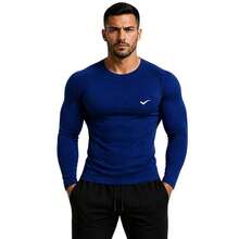 Kit Of 2 Thermal UV 50+ Base Layer Shirts/T-Shirts/Cool Mesh Shirts For Gym And Sports - 2 海軍藍 - 查看 2