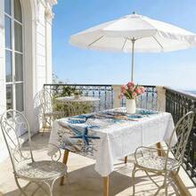 1 pieza Mantel de playa de poliéster 2D, estampado de estrella de mar azul y coral, redondo/rectangular, decoración náutica y de villa de playa para cocina, estilo casual para brunch y reuniones familiares en la playa, arreglo para patio trasero y balcón, estética de cafetería y tienda de playa, acento para sala de estar y comedor, uso diario en interiores y exteriores - Multicolor - Ver 10