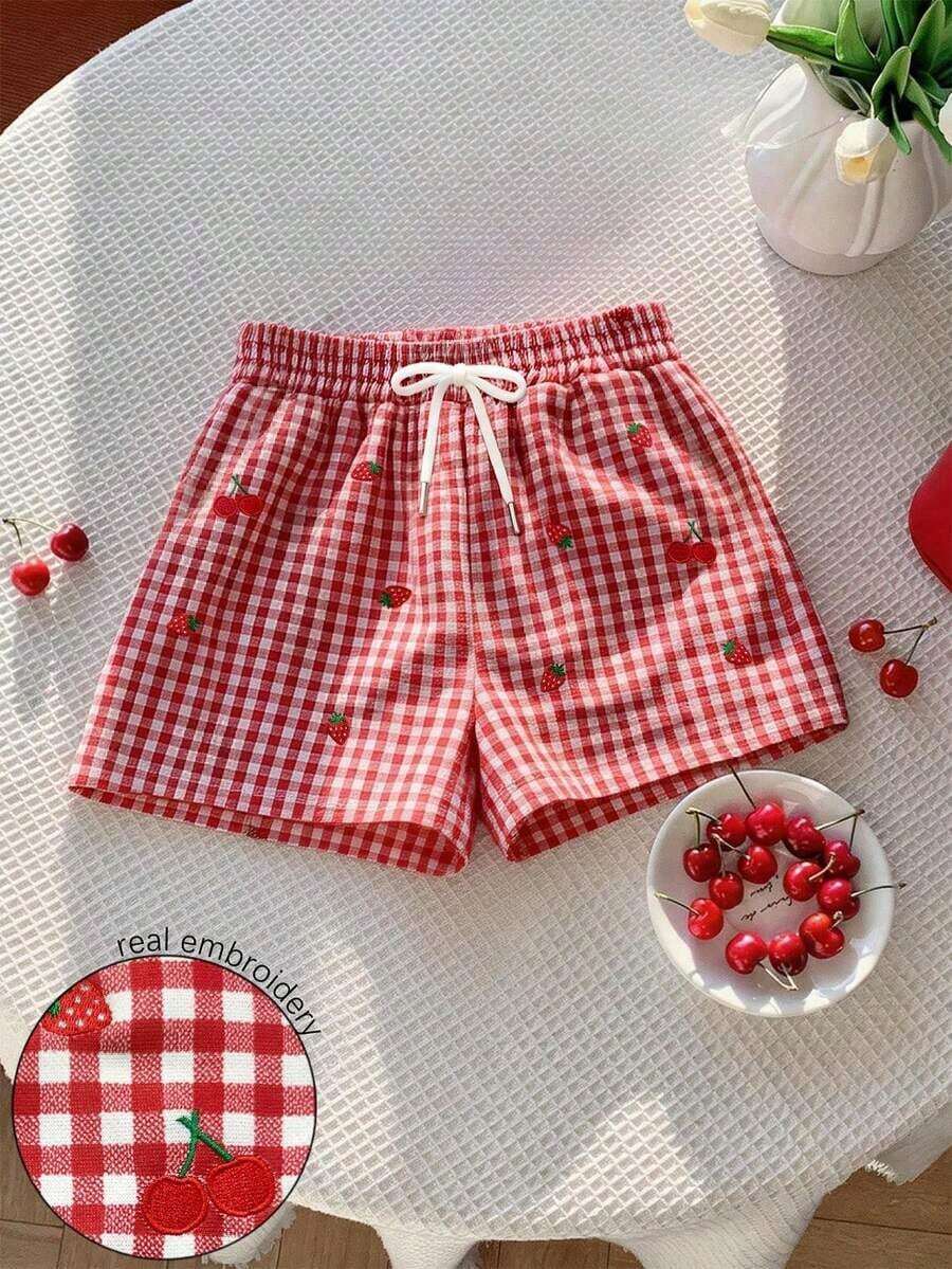 Shorts bordados para mujer, shorts casuales de playa para primavera/verano - Multicolor 4 - Ver 1