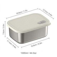 304 Stainless Steel Food Container, Stackable Refrigerator Sealed Fresh-Keeping Box, Fruit And Vegetable Meat Storage Box With Lid, Large Capacity Food Preservation Box, Suitable For Kitchen Food Storage And Organization - Multicolor - View 23