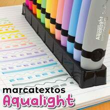 Set De Marcatextos Indra Aqualight Punta Cincel 12 Pzs - Multicolor - Ver 6
