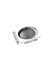 1pc Ins Style Stainless Steel Wavy Oval Tray, Retro Niche Dessert Plate, Minimalist Oval Plate, Suitable For Cafe, Cake, Afternoon Tea, Applicable To Restaurant, Living Room, Home, Wedding, Gathering, Party. Silver Color, Deep Dish, Oval Plate - Silver - View 13