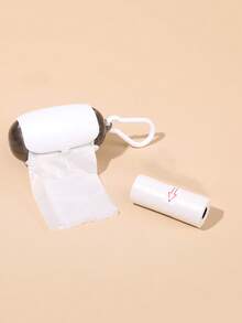 1 hộp đựng/phân phối chất thải thú cưng + 1 cuộn túi đựng rác, được cố định chắc chắn để tránh rung lắc, thiết kế trong suốt giúp dễ dàng kiểm tra dung tích còn lại, hộp đựng túi chất thải thú cưng dung tích lớn, tiện dụng và bền bỉ, đồ dùng cho thú cưng. - trắng - Xem 1