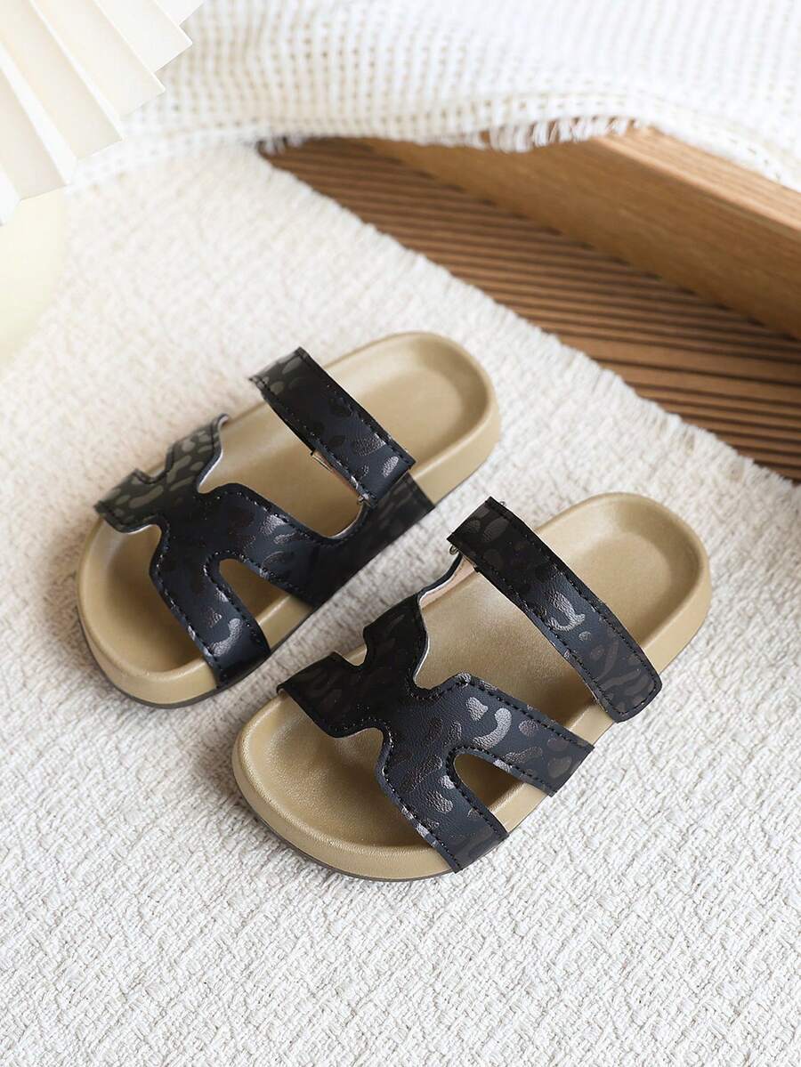1 đôi dép lê mùa hè mới cho trẻ em, đế mềm, thời trang, đa năng, chống trơn trượt, dép xăng đan đế mềm thường ngày cho trẻ nhỏ/trẻ mới biết đi. - màu đen - Xem 1