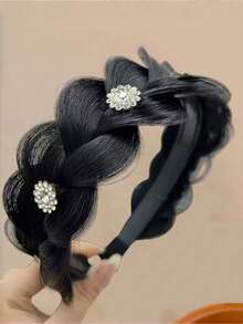 1pc Fashion Minimalist Braided Headband With Anti-Slip Teeth, Hair Accessory Headband - Multicolor - View 5