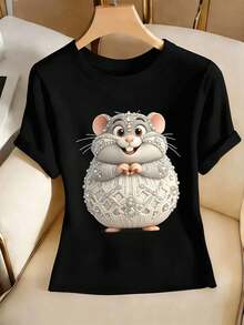 Dam-T-shirts - Svart - Visa 2
