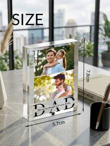 Personalisierter Acryl Foto- & Textdekoration, personalisierter Acryl Fotorahmen, Geschenk zum Vatertag, Geburtstagsgeschenk, Jahrestags-Geschenk, Geschenk für Papa, Heimdekoration, Memorabilien, wiederverwendbar, süß, hochwertig, Geburtstagsgeschenk, Hochzeitsjubiläum, Geschenk zum Vatertag - Verschiedenfarbig - Übersicht 6