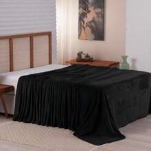 Microfiber Blanket Throw 2.40m X 2.00m Sofa Decoration For Couples - 黑色 - 查看 5