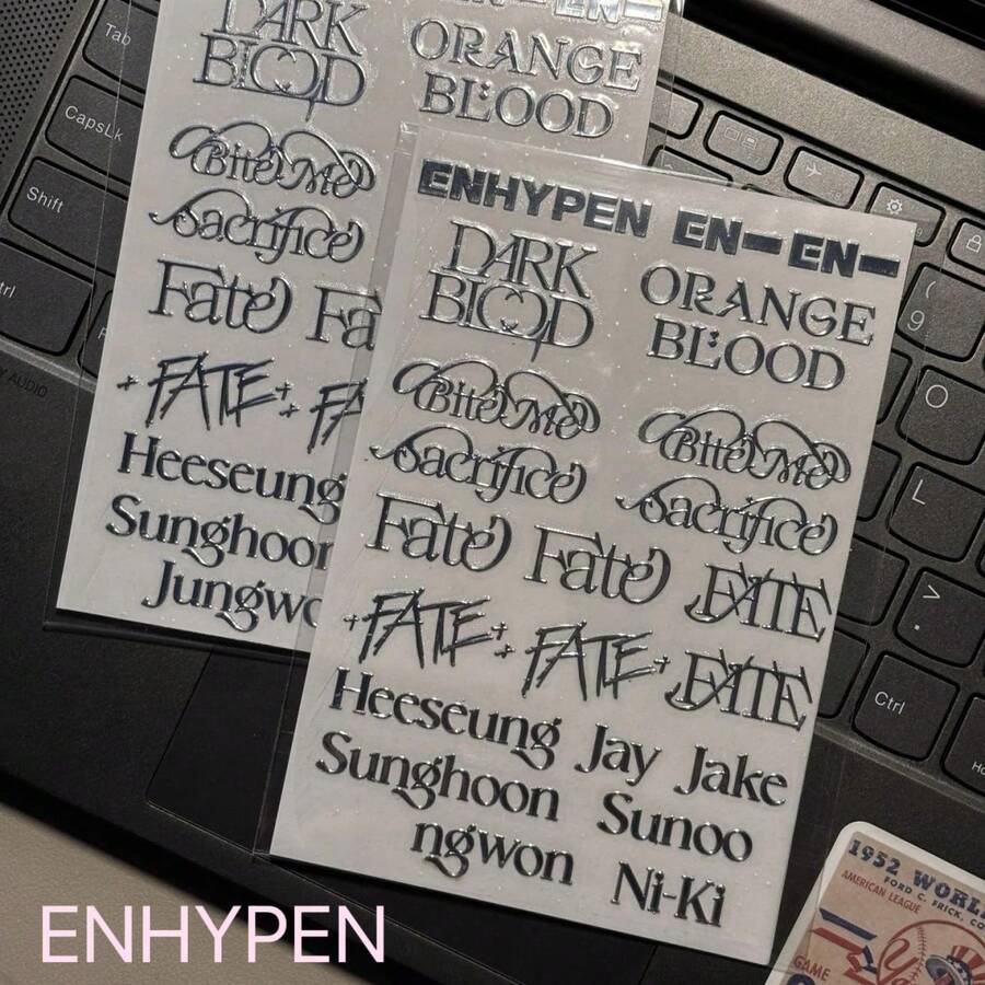 EN/HYPEN K-Pop Boy Band Stickers, Decorative Stickers Suitable For DIY Laptop, Phone Case, Earphones, Planner, Gift For Friends, Fans Collection - Multicolor - View 1