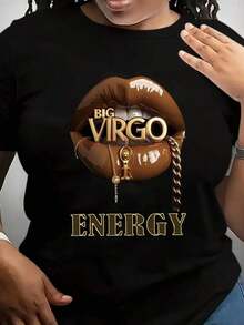 Camiseta Oversize con Estampado ENERGY BIG VIRGO, Manga Corta, Cuello Redondo, Estilo Casual, Adecuada para Verano y Primavera, Ropa de Mujer - 220g JZ0Y - Blanco - Ver 6