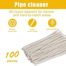 Aesxniy 100 Pieces Of 6-Inch Conical Pipe Cleaner, Made Of Pure Cotton, Used For Removing Tar, Resin, And Dust - B+D - View 2