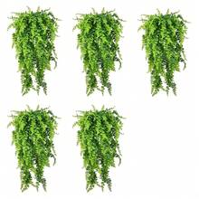 超逼真悬挂植物套装 - 人造蕨类和常春藤绿植 - 抗紫外线、低维护塑料装饰，适用于露台、门廊和室内空间 - 綠色 - 查看 11