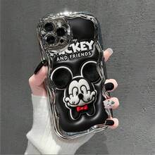 Officially Licensed Disney Mickey Mouse Phone Case, This Protective Phone Case Features A Classic Print Of Cheerful Mickey Mouse With His Iconic Round Ears And Bright Smile, Set Against A Vibrant Backdrop Decorated With Subtle Star And Polka Dot Accents, Made With Flexible, Durable TPU Material To Protect Against Everyday Scratches, Bumps, And Minor Impacts, With A Raised Camera Frame For Extra Lens Protection, Slim And Lightweight Construction That Adds Minimal Bulk And Fits Easily In Pockets And Bags, Compatible With IPhone 17, 16, 15, 14, 13, 12, 11 Pro Models, Making It A Timeless Choice For Mickey Fans And Disney Lovers, Ideal For Birthdays, Holidays, Or Any Special Occasion To Surprise Family And Friends - Silver - View 2