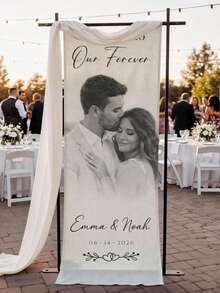 Customized Wedding Welcome Sign, Wedding Fabric Welcome Banner, Boho Bridal Shower Sign, Personalized Name Sign, Minimalist Wedding Decor, Personalized Party Decor, Wedding Reception - Multicolor - View 2