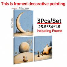 1/3pcs Moon And Deer Themed Kids Room Wall Art, Whimsical Fox Art Print | Dreamy Decor, Fairy Tale Rabbit Themed Kids Room Wall Art | Whimsical Starry Sky Wall Decor. Starry Sky Forest Themed Kids Room Decoration,Canvas Wall Art Posters For Room Home Decor Room Decor AestheticOptional Frame Room DecorRoom Decoration Stuff Wall Decor Bedroom Decor Baby Room Decoration Living Room Decor Office Decor - Multicolor - View 19