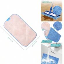 3 Pack Microfiber Mop Refills Compatible With MR. SIGA Professional Mop, 17.3x 9.4 Inch Reusable Flat Mop Pads Hardwood Floor Cleaning And Waxing, Dual-Sided Wet/Dry Mop Cloth - Bộ 3 cái - Xem 1