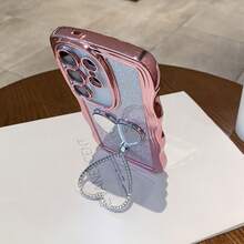 水波纹图案手机壳，兼容苹果 17 Pro Max，电镀防震奢华保护壳，防尘加固边角，适用于三星 Galaxy S24 Ultra/S24 Plus/S24、S23 Ultra/S23 Plus/S23、S22 Ultra/S22 Plus/S22、S21 Ultra/S21 Plus/S21 FE、S20 Ultra/S20 Plus/S20 FE、A5x/C1 2 3 4 5 6 7 8 9/9 8 7 6 5 4 3 2 1。 - 粉紅色+水凝膜 - 查看 4