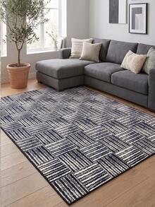 Modern Non-Slip Kitchen Runner Rug, Washable Minimalist Floor Mat for Home Decor, Bedroom, Livingroom Rug, Made in Turkiye 80x200 cm, 80x300 cm,100x200 cm, 120x180 cm - 黑與白 - 查看 4