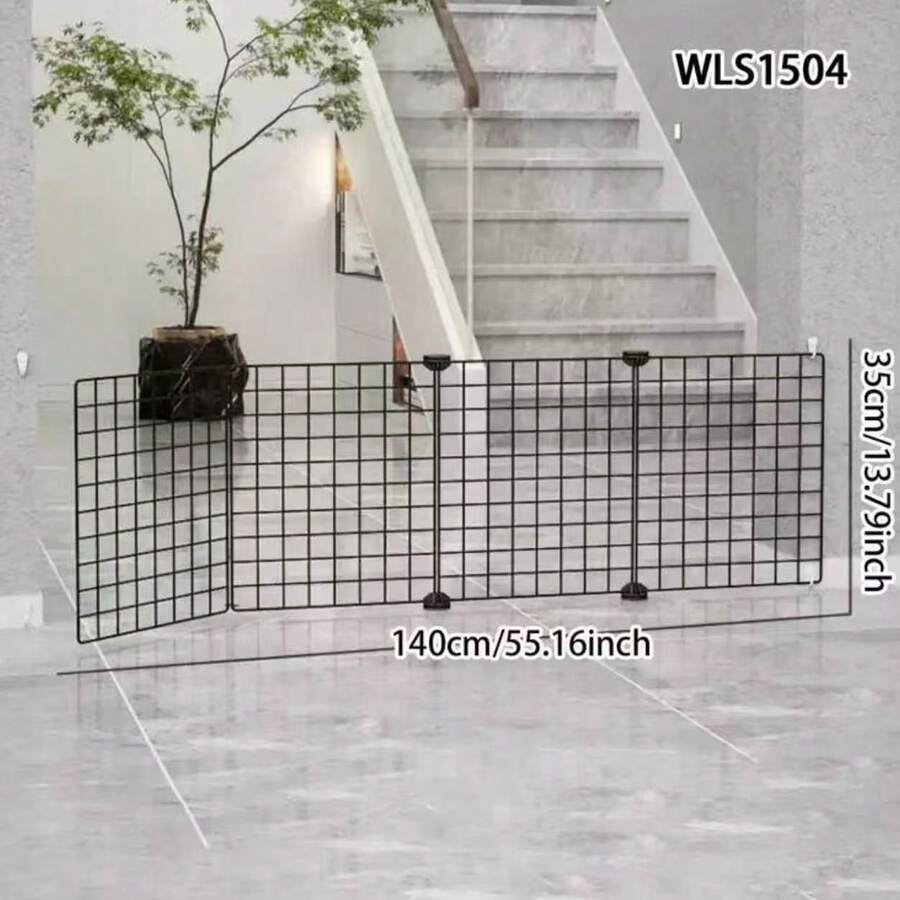 Pagar Kawat Logam DIY untuk Hewan Peliharaan, Pembatas Isolasi, Gerbang Anjing Dalam Ruangan dengan Tinggi yang Dapat Diatur untuk Tangga, Kandang Bermain Kucing Lipat, Pagar Aktivitas Multifungsi untuk Anak Anjing, Kelinci, Hamster, dan Pengaman Halaman.