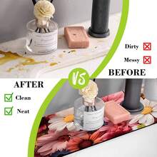 1pc Flower Theme Pattern Sink Drain Pad, Quick-Drying Diatomite Bathroom Faucet Pad, Trimmable Holiday Decorations, Household Kitchen Drain Pad, Washbasin Protection Pad, Suitable For All Kinds Of Faucets In Bathroom And Kitchen. - Multicolor - View 11