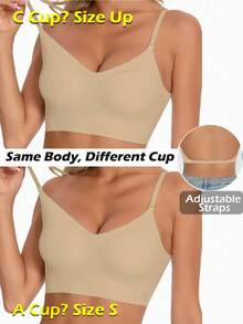 Women's Seamless Backless Bra, Backless Design, Sexy Summer Bra, Bridal Bra, Comes With 3 Adjustable Shoulder Straps, Comfortable & Breathable, Suitable For Weddings, Formal Occasions, Pairing With Camisoles - Khaki - View 7