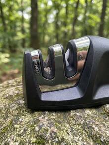 Portable Knife Sharpener – 2-Stage Tungsten Steel & Ceramic Rod Sharpener For Camping, Picnic, Fishing, And Outdoor Adventures – Compact Mouse-Shape Design Fits In Backpack, Glove Box, Or Tool Kit – Restore Razor-Sharp Edge In Seconds - Black - View 6