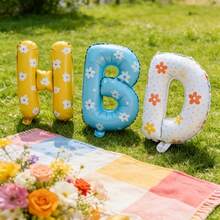 5个16英寸马卡龙色字母气球套装，“生日快乐”铝箔气球套装，适用于生日派对装饰、周年庆典、节日派对、户外活动背景、摄影装饰，32件装多功能节日高级礼品 - A - 查看 5