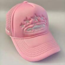 Alcatraz 5 Star Trucker Hat| Y2K Streetwear Mesh Baseball Cap, Unisex Adjustable Snapback, Breathable Sun Hat For Men & Women - white - 查看 3