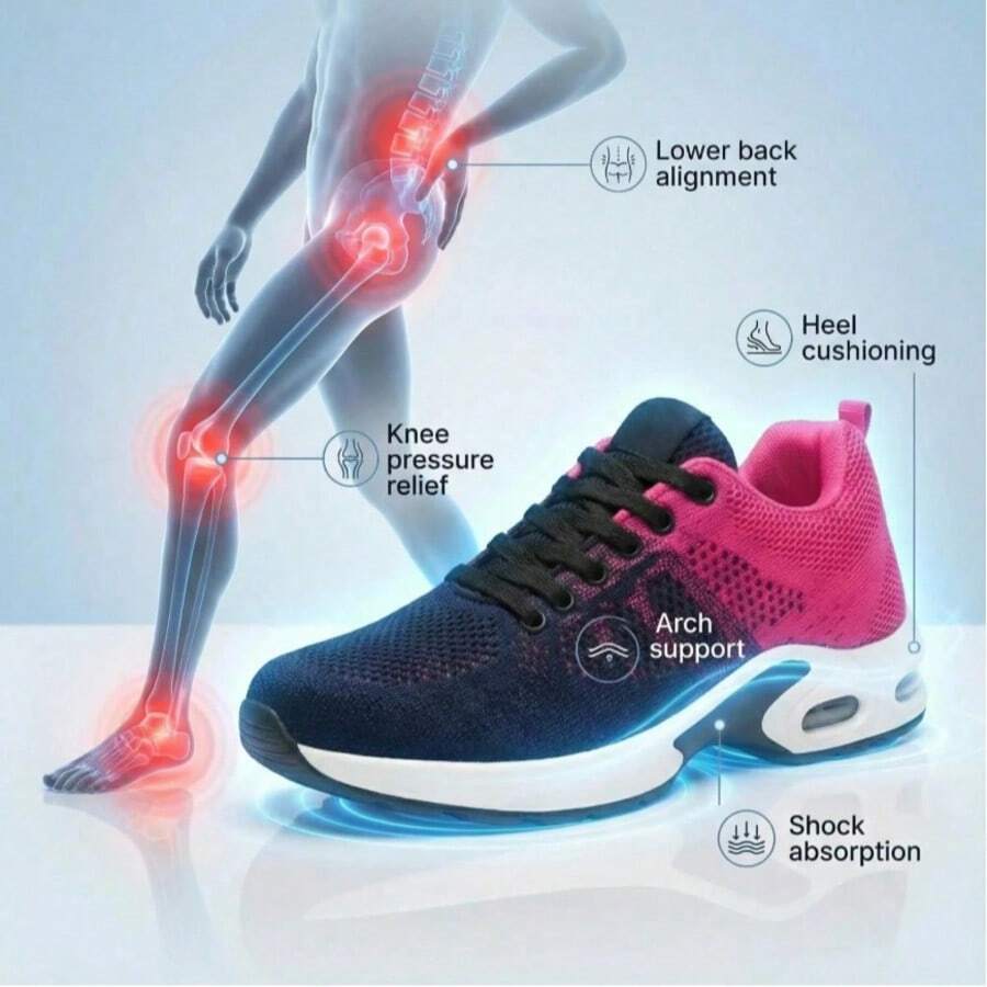 Women's Slip-Resistant Orthopedic Work Sneakers | Arch Support, Wide Toe Box For Nurses, Teachers, Chefs & All-Day Standing Professionals - 紅色 - 查看 1