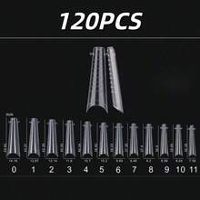 120 piezas/Caja Molde de extensión de uñas estilo sándwich, 60 piezas de molde superior + 60 piezas de molde inferior, 15 tamaños, pegatina de extensión de uñas acrílicas y de gel, con líneas guía - Multicolor - Ver 13