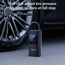 1pc Portable Air Pump Car Tire Inflator Wired/Wireless 150PSI 2000mAh 7.4V/11.1V/DC12V Suitable For Car/Motorcycle/Bicycle Note: Wired Model Does Not Include Battery, Must Be Connected To Vehicle Power Outlet During Use - 黑色 - 查看 7