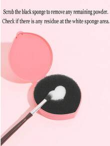 Makeup Brush Dry Cleaning Sponge Washing Box, Easy & Quick Brush Cleaning, No Water Needed, Powder Residue Removal, Slouchy & Portable, Reusable - Purple - View 9
