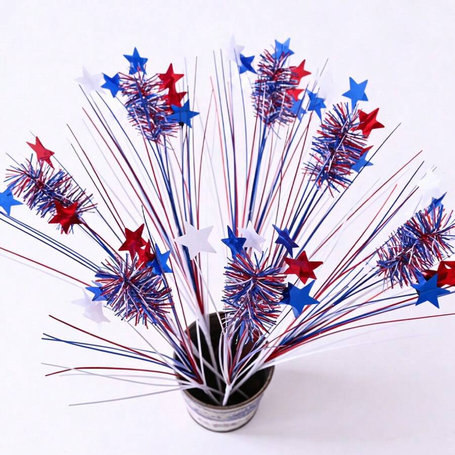 4th Of July Patriotic Metal Decorations, Blue Red White Star Centerpiece, Independence Day Celebration Supplies, Memorial Day Decor - View 1