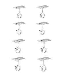 [Giá đỡ thanh rèm gắn trần] Bộ 4/2 chiếc - Không cần khoan, giá đỡ thanh rèm gắn trên trần, giá đỡ thanh rèm tự dính chịu lực cao, móc rèm có thể điều chỉnh, phù hợp với thanh rèm có đường kính 3,05cm (1,2in), dùng cho tủ quần áo, phòng ngủ, phòng tắm, nhà bếp, thanh rèm căn hộ. - Nhiều màu - Xem 18