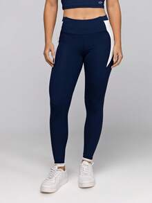 LOT FITNESS Women's Polyamide Fitness Leggings With Pockets, Frame Style - 藏蓝色 - 查看 3