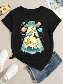 Women T-Shirts - Black - View 2