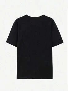 Camiseta con licencia oficial de , , , Pizza Planet, estampado retro de doble cara, 100% algodón, cuello redondo, estilo retro americano, ropa casual, top de primavera y verano, merchandising de películas, artículo coleccionable para fans. - Negro - Ver 2