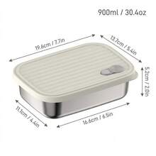 304 Stainless Steel Food Container, Stackable Refrigerator Sealed Fresh-Keeping Box, Fruit And Vegetable Meat Storage Box With Lid, Large Capacity Food Preservation Box, Suitable For Kitchen Food Storage And Organization - Multicolor - View 35