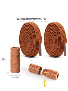1 đôi dây giày co giãn có khóa cài thời trang, dây giày phẳng không cần buộc, rộng 0.8cm, phù hợp với giày thường ngày và giày thể thao. - màu nâu - Xem 6