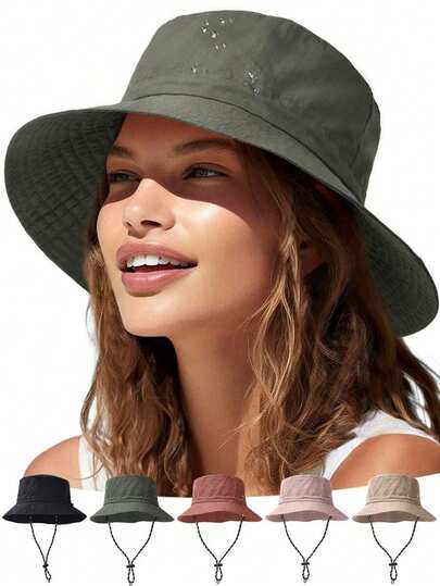 1pc Rope-Decorated Fisherman's Hat Suitable For Both Men And Women, Ideal For Everyday Outdoor Leisure Activities And Sun Protection. It's Also Perfect For Hiking And Fishing In The Summer
