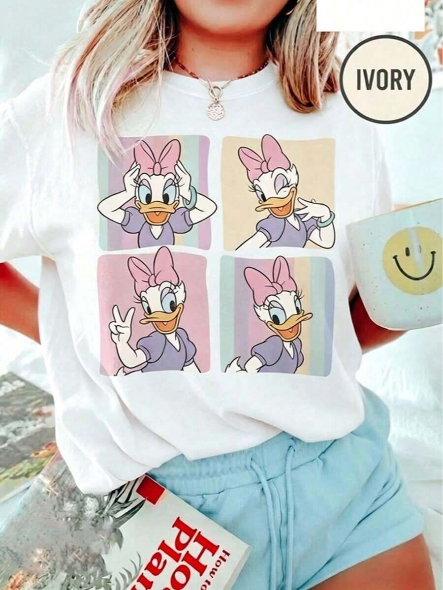 Retro Daisy Duck Shirts, Disney Magic Kingdom Shirt, Disney Trip Shirt, Family Vacation Shirt, Vintage Disney 2026 Shirt  -- Disneys Disneyland Paris The Magic Kingdom Disneyesque The House Of Mouse Mickey Mouse Empire Modest Summer Outfits Take That T Shirt Summer Coord Tops For Women Summer Summer Clothes Women Summer Clothes Summer Tops Summer Tops Women Summer Co Ord Summer Top Summer Outfits White Top Black Top Holiday Outfits For Women  Tops For Women Summer Holiday Gifts Valentine's Day Gifts Earth Day Gifts Oktoberfest Gifts Summer Bank Holiday Gifts - White - View 1